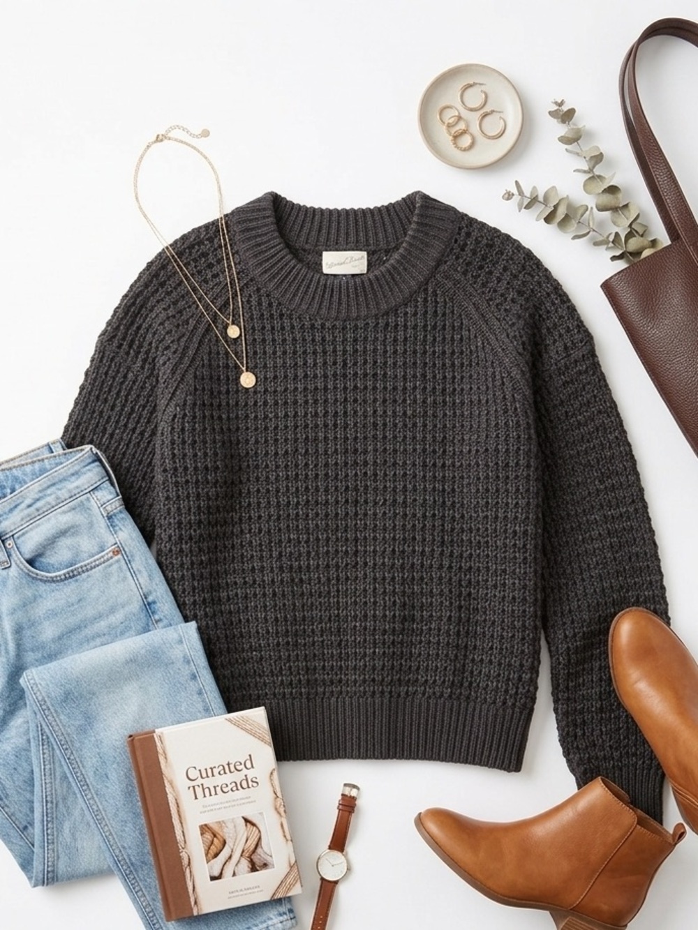 Grey Universal Thread Textured Crewneck Sweater M